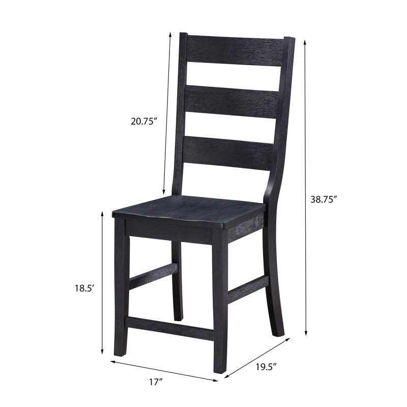 Black 5-Piece Rectangular Trestle Dining Table Set