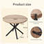 Modern Simple Round Solid Wood Dining Table Set - Set Of 4 Diamond Pattern Velvet Dining Chairs - Metal Legs - For Living Room/Bedroom-1685596071-1686694142