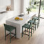 Tabouret de bar H 26 po entièrement assemblé, tabouret de bar rembourré en cuir Saddle avec siège rembourré, tabouret de bar à hauteur de comptoir avec repose-pieds à structure en métal pour îlot de cuisine, vert-2110765622-2110897007