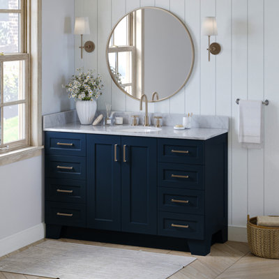 Base de meuble-lavabo simple en bois massif 54 po Sawyer