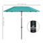 Parasol de marché en aluminium 7,6 pi 8 côtes-51106969