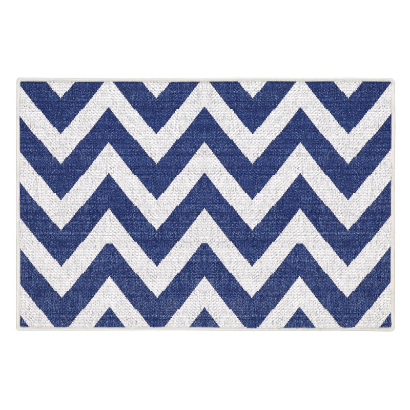 Tapis d'entrée antidérapant 36 po x 24 po, Marine