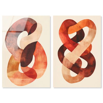 «Terracotta Twist Duo», ensemble d'art mural encadré par Art Remedy, prêt à accrocher, 16 x 24