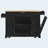 Fluted Kitchen Island with Trash Can Storage Cabinet, Power Outlet, Internal Storage Rack, Rolling Kitchen Islands on 5 Wheels with 3 Drawer, 3 Open Side Racks for 10 Gallon Garbage Bin, Black