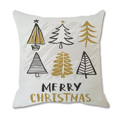 Housse de coussin en lin pour Noël