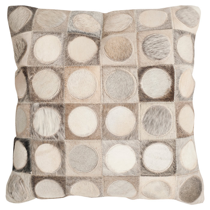 Brigittecowhide Suedethrow Oreiller, 22" H x 22" L x 2,5" D