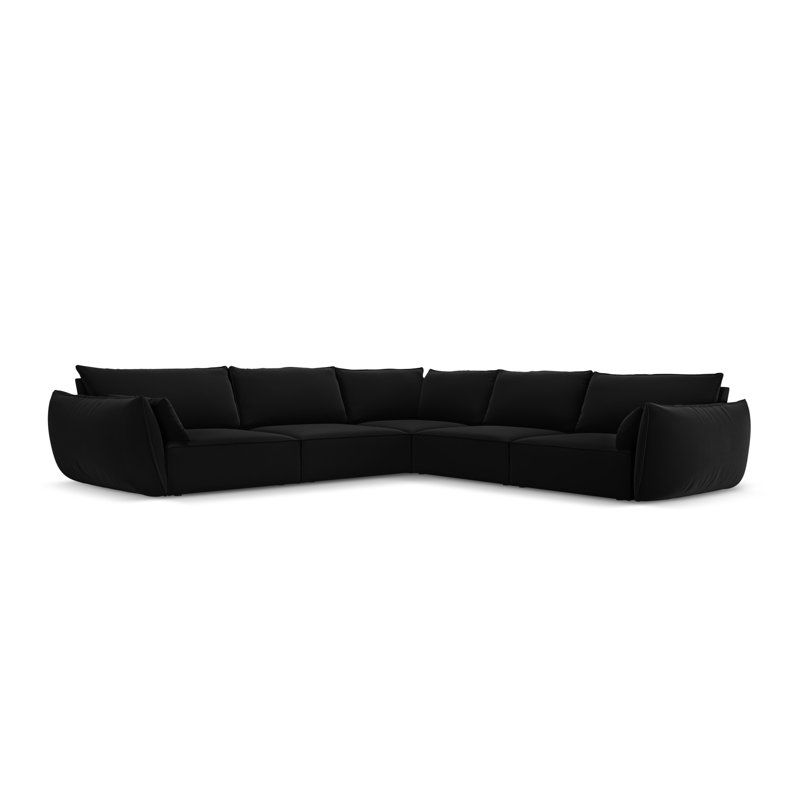 Leigh-Anna 7 Seater Corner Sofa , Black