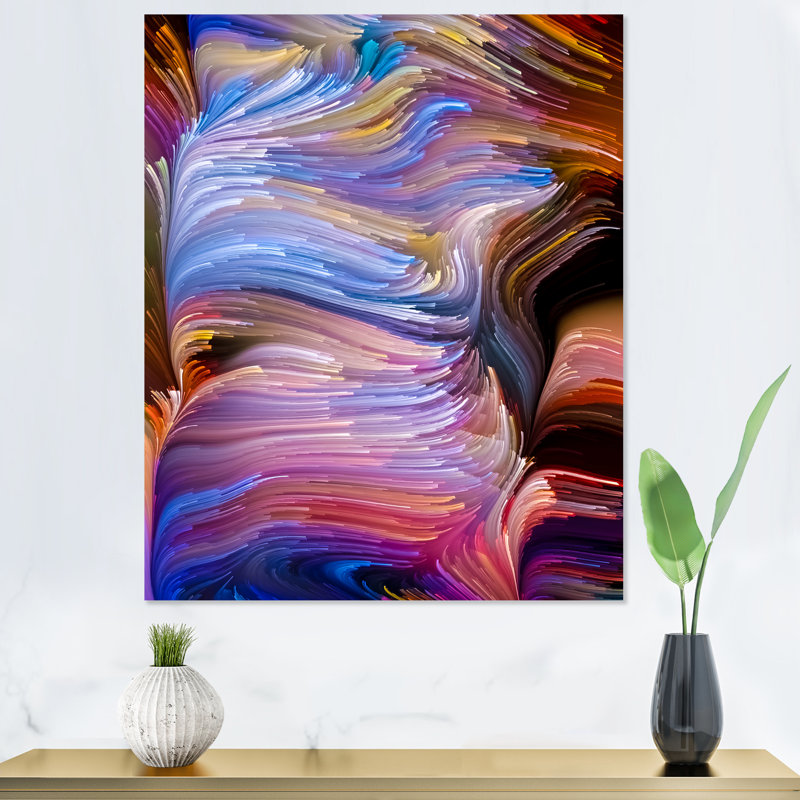 Élégance de l'art liquide III - Art mural moderne sur toile, H 36 po x l 24 po x P 1 po, Toile tendue