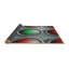 Tapis à motifs vert / gris / rouge-2116237550