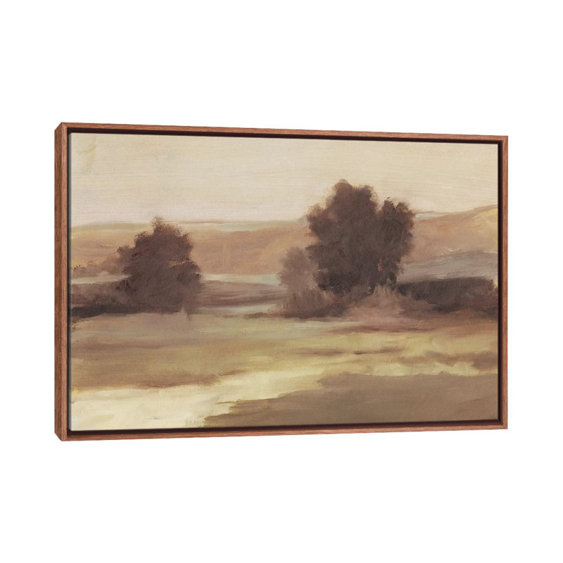 " Muted Landscape II " by Ethan Harper, No Mat, 40" H x 60" W x 1.5" D, Classic Brown Wood Framed Canvas
