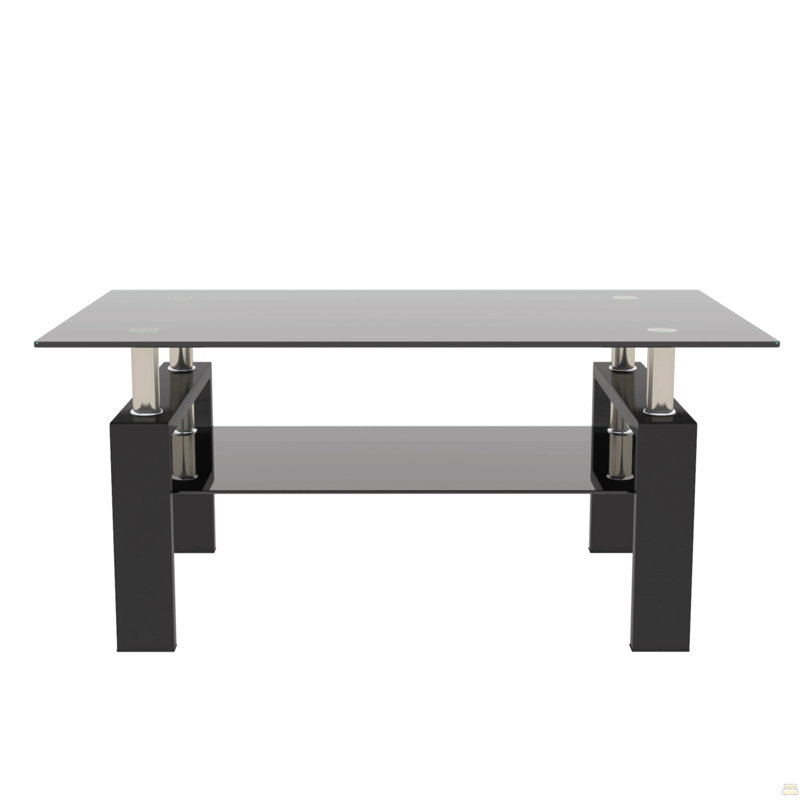 Rectangle Glass Coffee Table, Clear Coffee Table