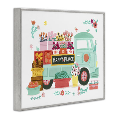 «Happy Place Flower Truck», estampe numérique encadrée par Irene Chan