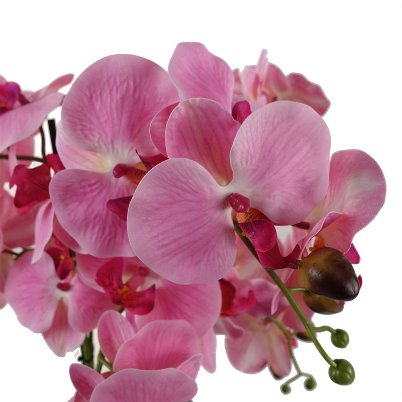 50cm Faux Plant in Glass Planter, Pink