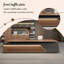 Bureau en L 86,61 po brun clair luxueux-390790340