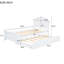 Lit simple en bois blanc avec tête de lit et lit gigogne-2118472111
