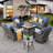Klodjana Premium All-Weather Wicker 7 - Person Patio Conversation Set with Cushions-1223734456-1223734459