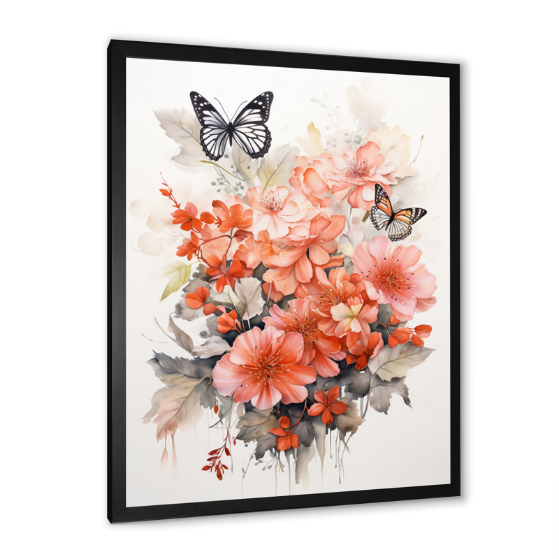 Art mural sur toile Corail, H 40 po x l 30 po x P 1,5 po, Cadre photo noir