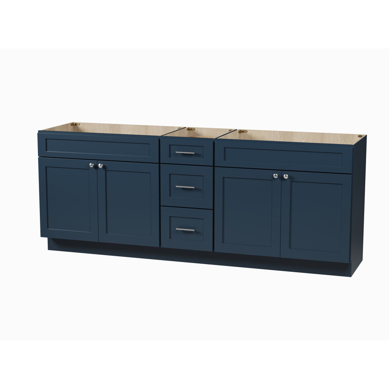 Base de meuble-lavabo double 87 po Disar, Bleu