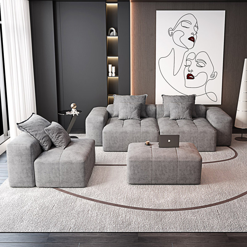 Canapé modulaire surdimensionné Modern, Gris chenille