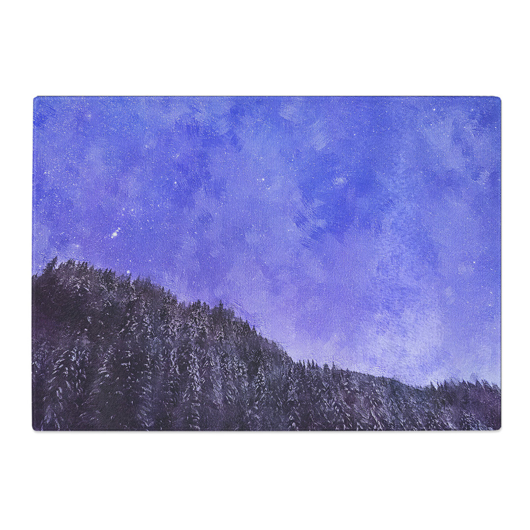 Tempered Glass Forest Beneath the Stars Chopping Board