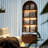 Nut-Brown Modern Solid wood rotating bookshelf