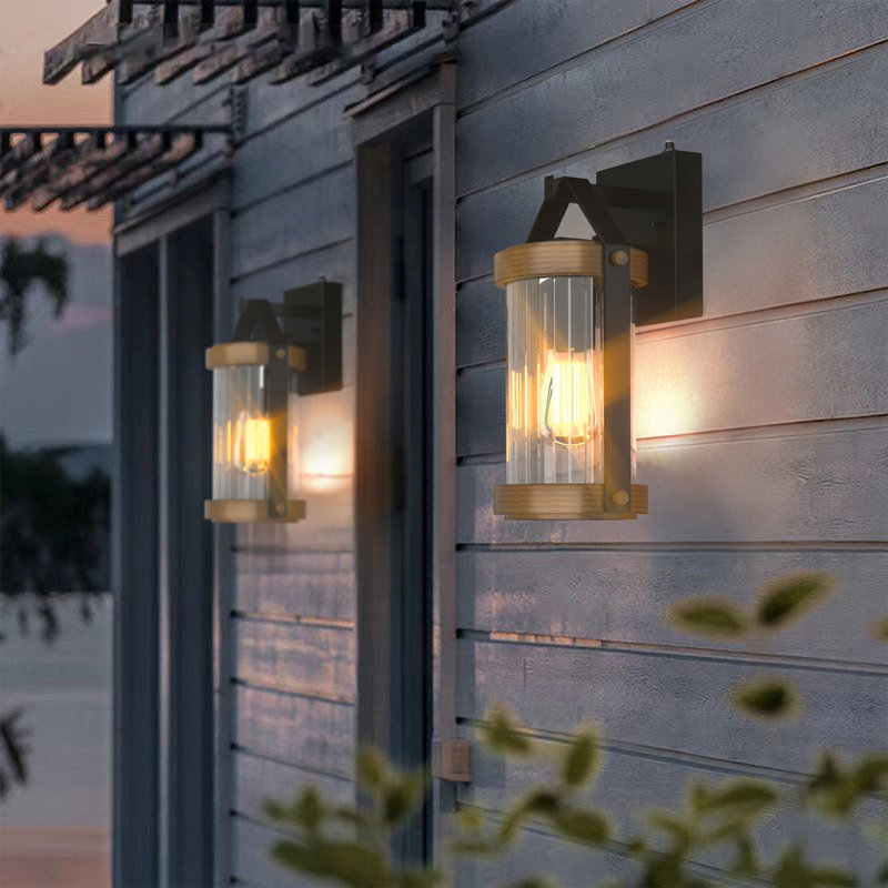 Dusk To Dawn Outdoor Wall Light Fixtures Photocell Sensor Exterior Lantern Sconce Lighting Waterproof Outside Wall Mount Lamp For House Patio Garage Entryway Doorway(bulb Not Include)