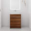 Meuble-lavabo simple autoportant 24 po avec plateau en céramique Aalicia, 2 portes, 1 tablette réglable