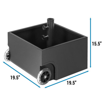 Poids américain: 150 lb Base de parasol d'extérieur pour jardinière remplie de poudre thermolaquée