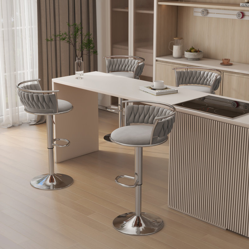 Tabouret de bar Christal, Argent, Gris