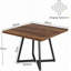 Table de salle à manger 31,5 "carrée pour 2 à 4 personnes, table de cuisine industrielle brun rustique avec structure en métal, table de salle à manger de petit espace pour appartement, coin-repas ou bureau (table seulement)