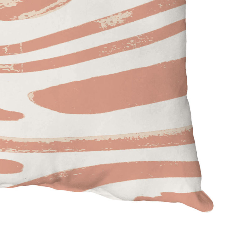 20" x 20" Orange and White Zebra Print Throw Pillow