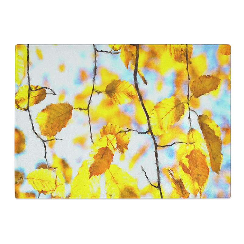 Autumn Leaves Vol.3 Painting Chopping Board, 0.4cm H x 29cm W x 39cm L