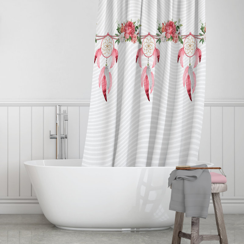 Floral Shower Curtain, 83" H x 70" W