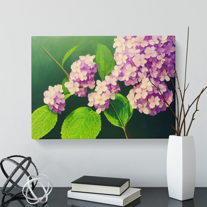 Gorgeous Hydrangea Flowers - Wrapped Canvas Print, 50cm H x 76cm W x 3cm D