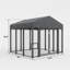 Niche pour chien 73 po x 70 po en métal avec toit résistant aux rayons UV, panneaux pliables robustes, cadre en filet sécuritaire, noir