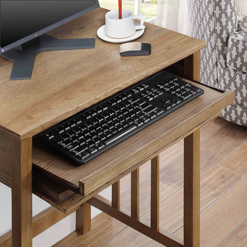 Meribelle Mission Desk with Keyboard Drawer, 30" H x 26" W x 18" D, Driftwood