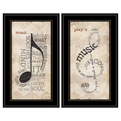 Set Of Two Music Print Wall Art
