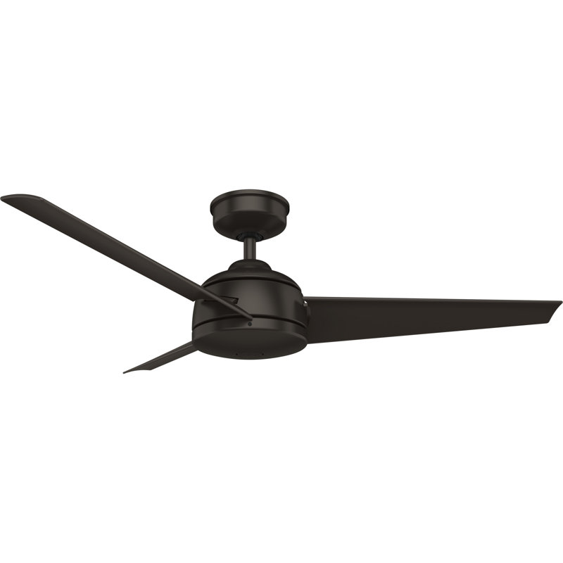 52" Trimaran 3 - Blade Outdoor Standard Ceiling Fan with Wall Control, Premier Bronze