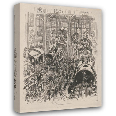 «Building Engines for the Allies» par Joseph Pennell - Art mural sur toile tendue avec châssis