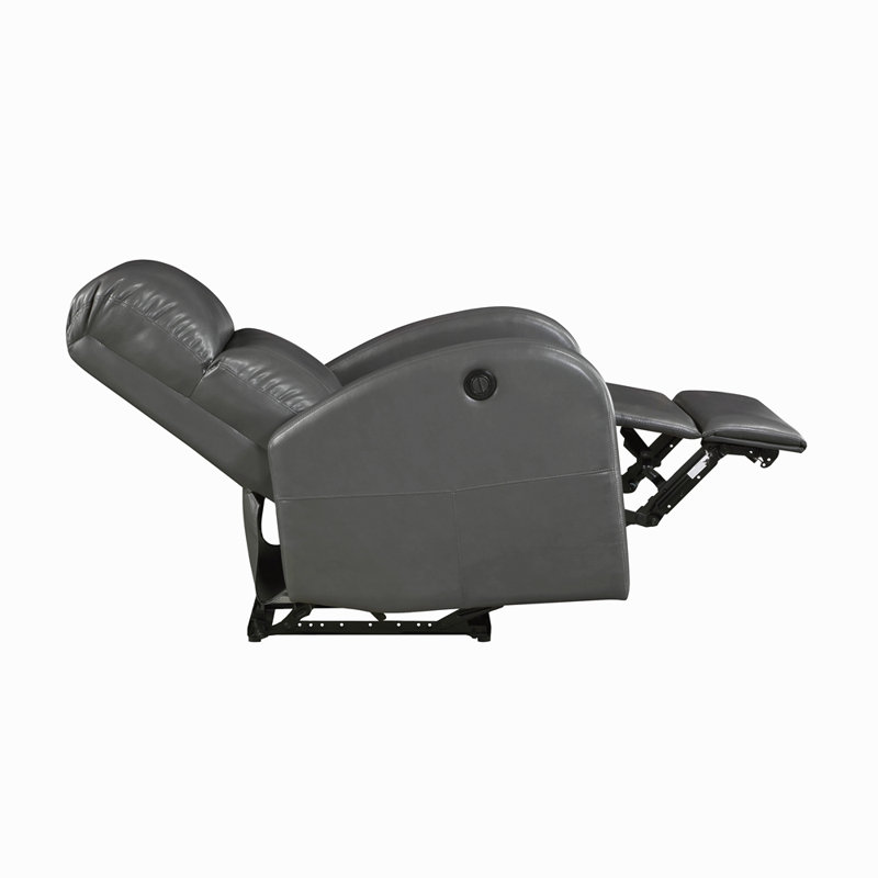 Fauteuil inclinable électrique 1pc recouvert de similicuir, Gris