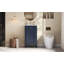 Ensemble de meuble-lavabo autoportant de 18 po avec lavabo en céramique, ensemble de meuble-lavabo simple autoportant avec porte à fermeture douce, tablette réglable, style français, pieds pleins-126232905