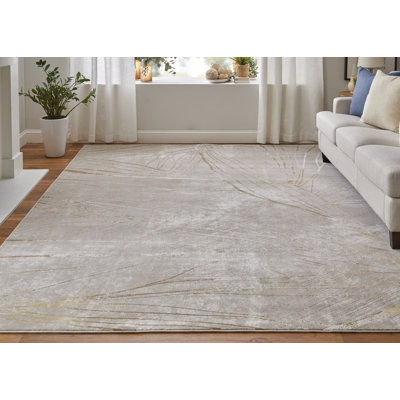 Abstrait moderne Vanhorn, taupe / brun / argent