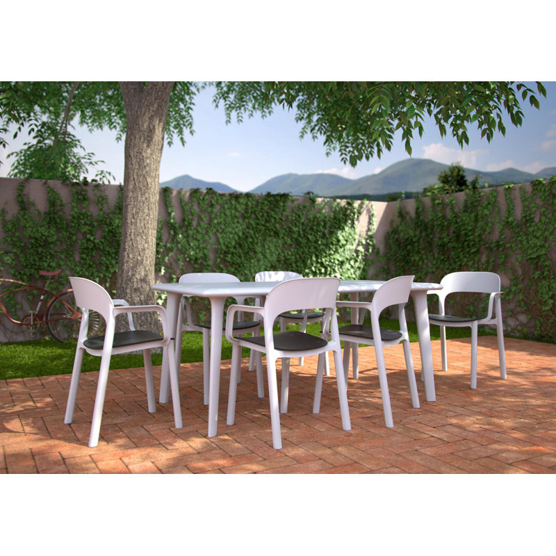 Ona - Armchair - White - Dark Grey - Set Of 4
