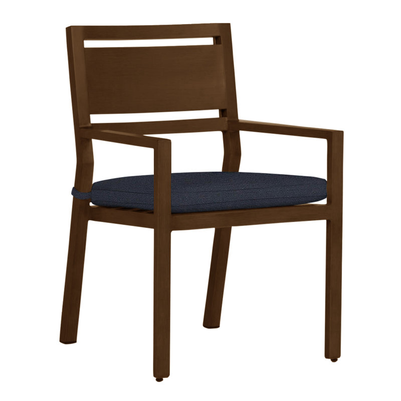 Fauteuil d'extérieur en aluminium forgé Avondale, Pas de soudure, Lin marine, Aluminium Avondale chêne # 60