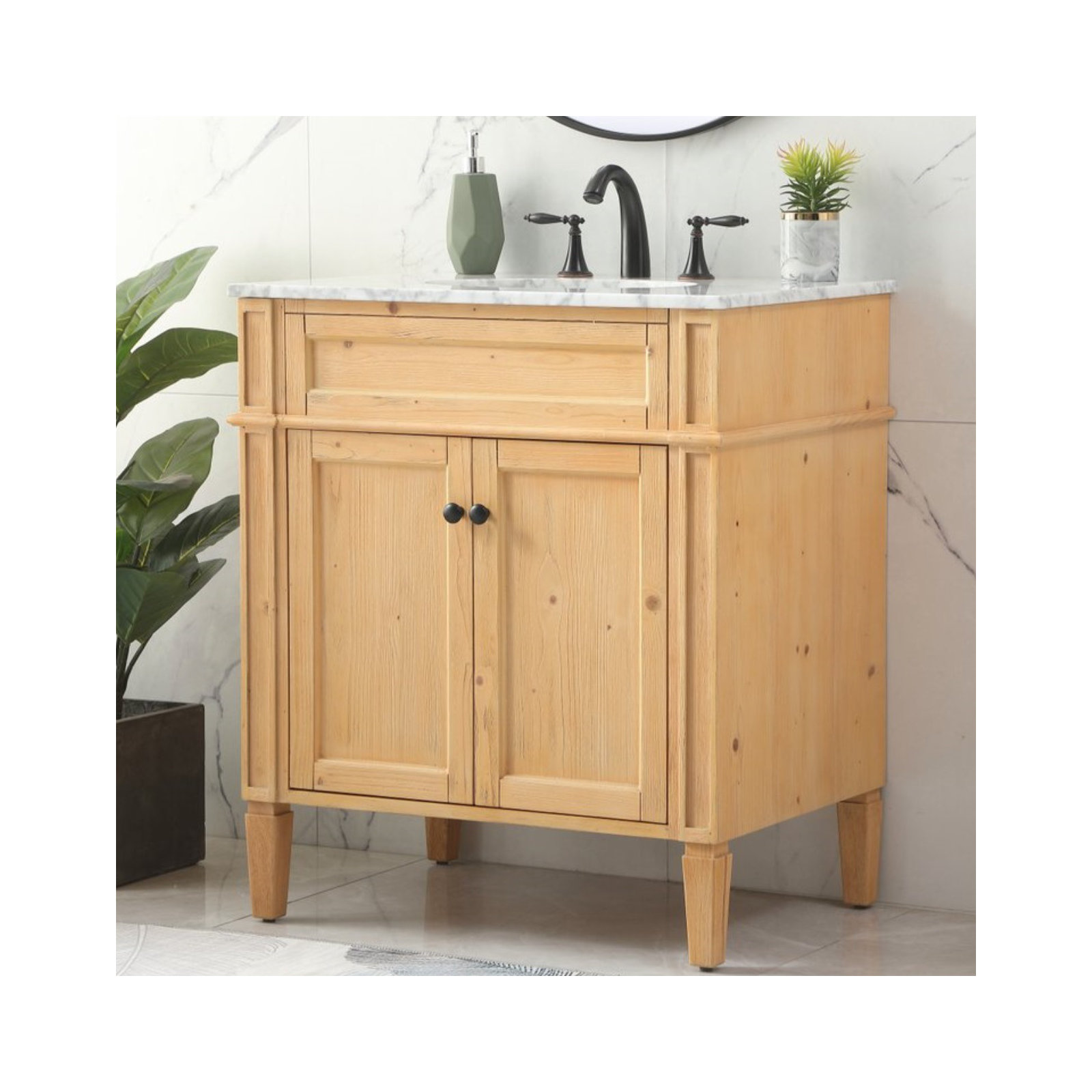Rivers 30'' Single Bathroom Vanity, Natural