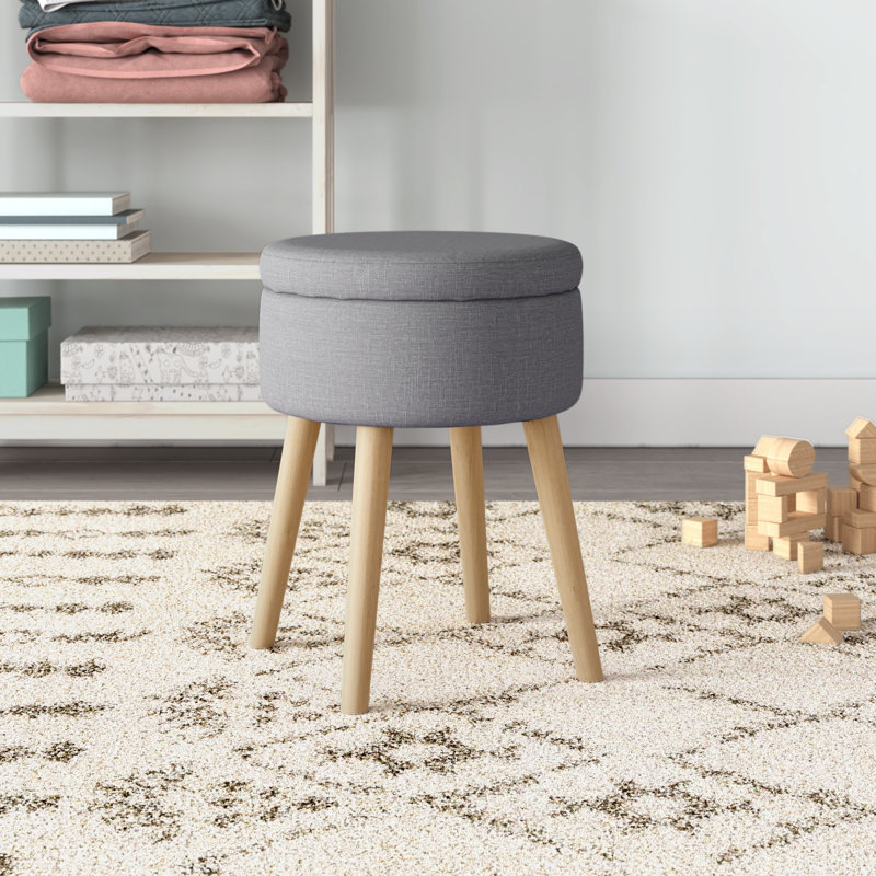 Repose-pieds rond avec rangement 14,17 po, Gris