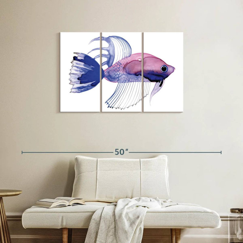 Brampt Purple Fish Mini, 24" H x 38" W