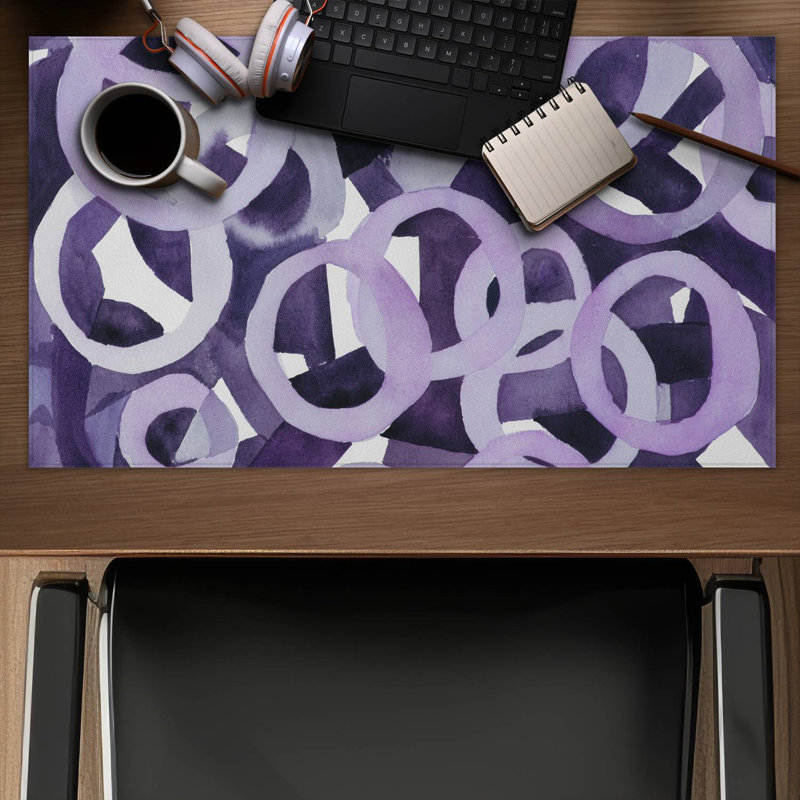 Abstract purple rings - 14.00"x24.25" Desk mat