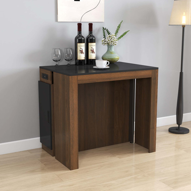 Table de salle à manger extensible contemporaine multifonctionnelle avec prise et rangement pour fêtes, mariages, réunions et célébrations