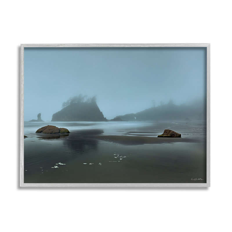 Paysage de brouillard brumeux sur bois, H 16 po x l 20 po x P 1,5 po, Estampe numérique Farmhouse